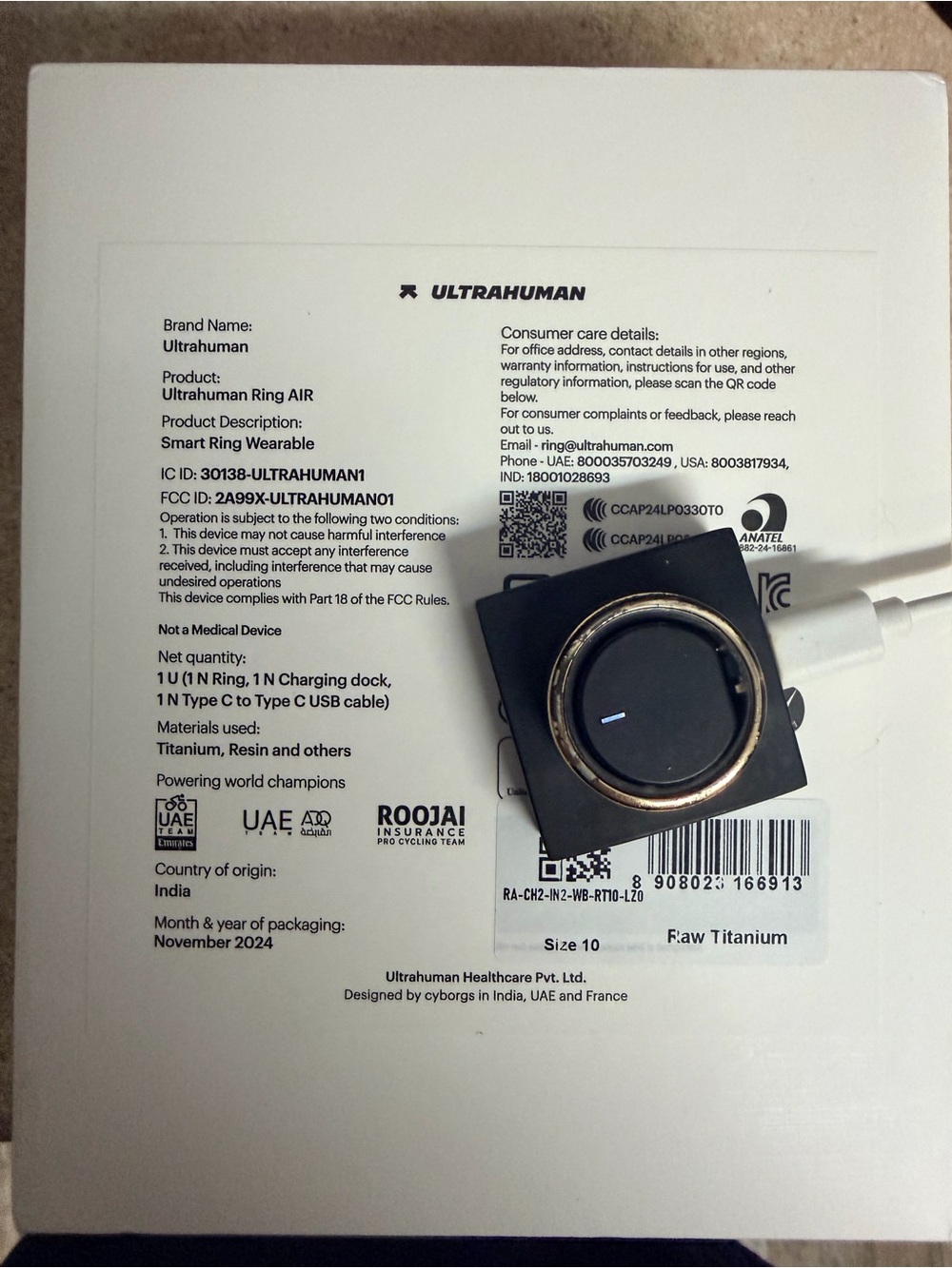 Ultrahuman Ring AIR Titanium Smart Wearable - Blue